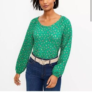 LOFT‎ NWT Women's Floral Draped Long Sleeve Top